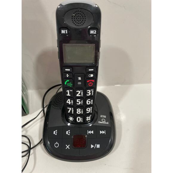 ClearSounds A700E Expansion Handset Amplified Black Phone Answering Machine Mint - Picture 2 of 10